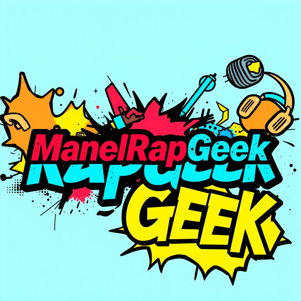 Design a striking YouTube banner for the channel 'ManelRapGeek'