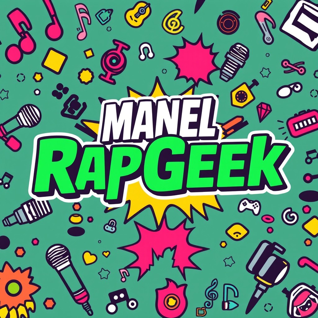 Design a visually appealing YouTube banner for the channel 'ManelRapGeek'