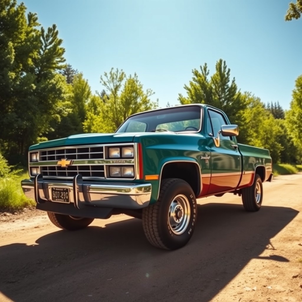 A vintage Chevrolet D20 from 1994, showcasing its rugged classic design