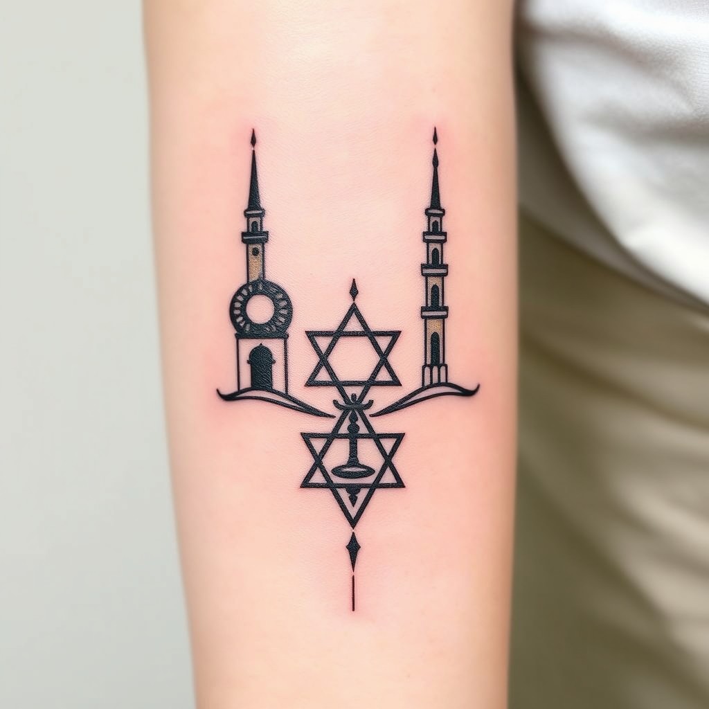 A small and simple tattoo design reflecting the friendship of three girls from the Faculty of Philosophy at the University of West Bohemia in Pilsen, studying Middle Eastern studies
