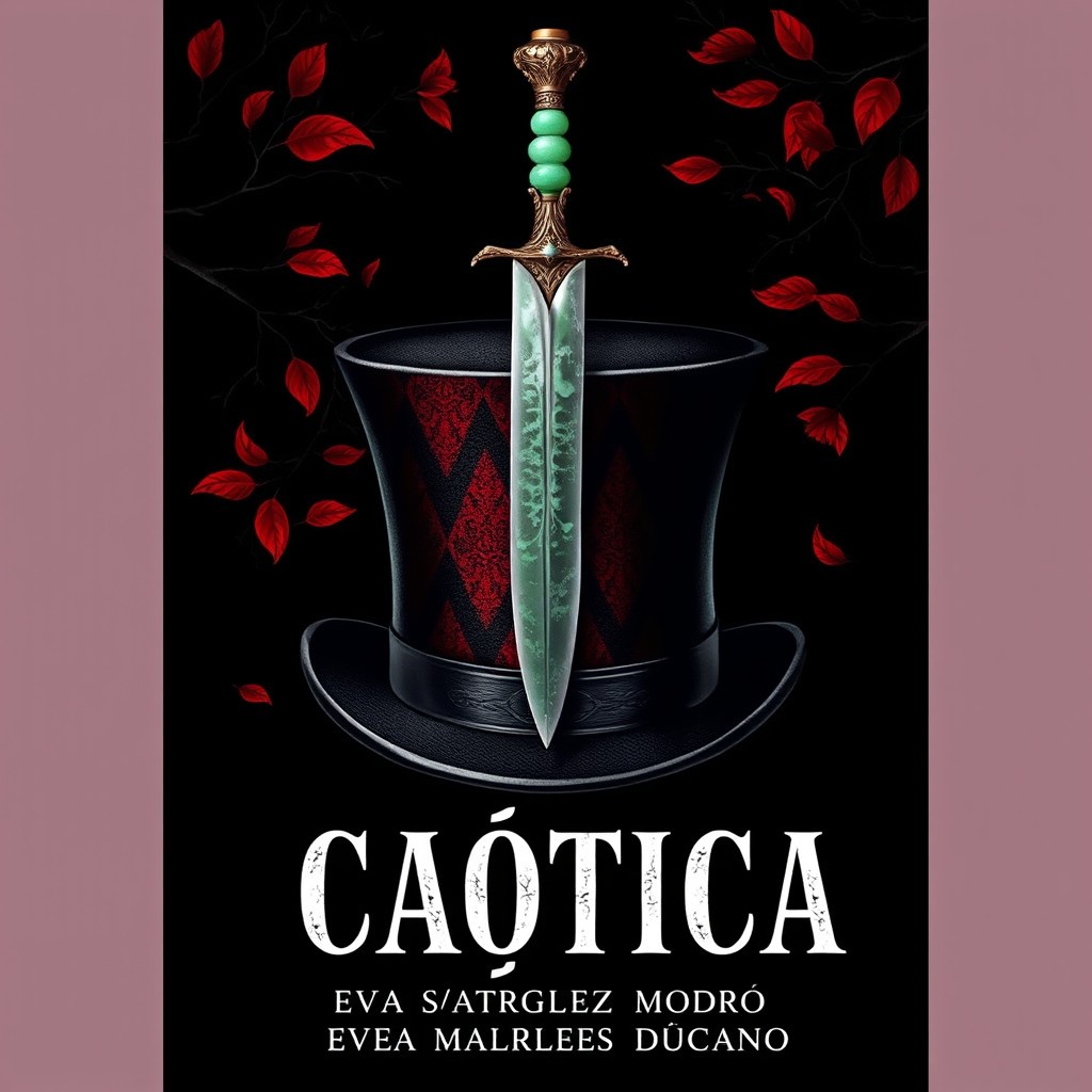The cover of 'Caótica' by Eva Martínez Modroño features a dark and elegant style inspired by 'De Sangre y Cenizas'