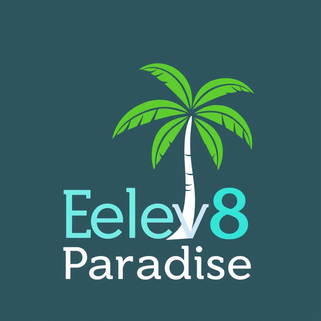 A simple and clean logo design featuring a stylized palm tree