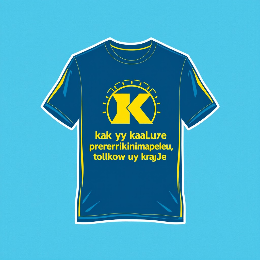 A stylish t-shirt design featuring a prominent logo at the center