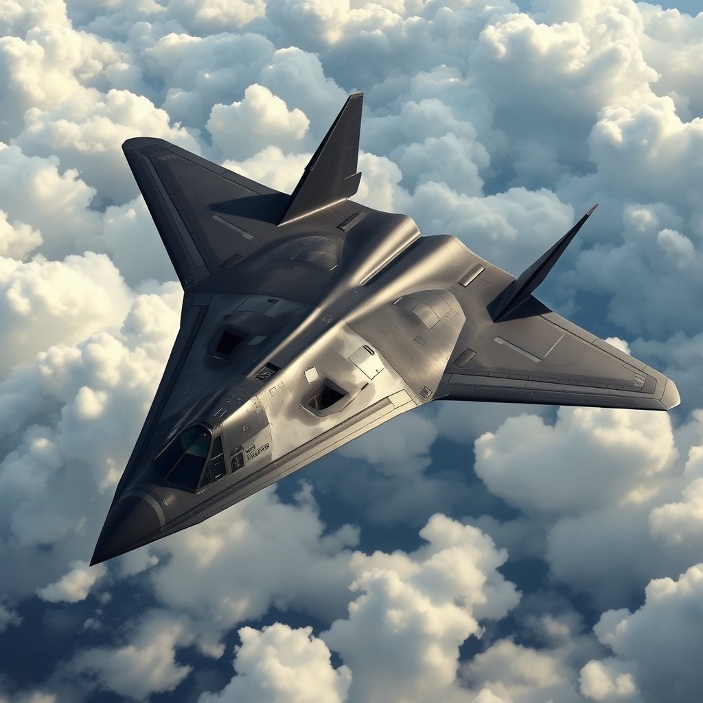 A strategic stealth bomber designed in the shape of a falcon, specifically resembling the magnificent Peregrine falcon as it swoops down