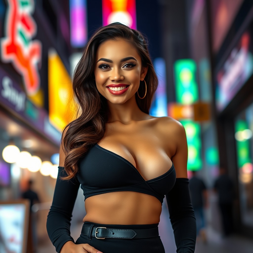 A stunning full-body portrait of a beautiful woman, exuding confidence and charisma