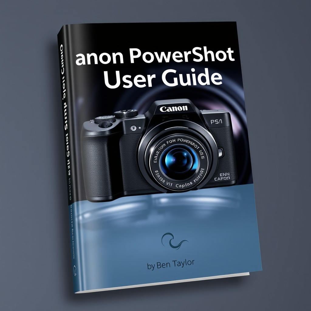 An eye-catching book cover design for 'Canon PowerShot V1 User Guide' by Ben Taylor