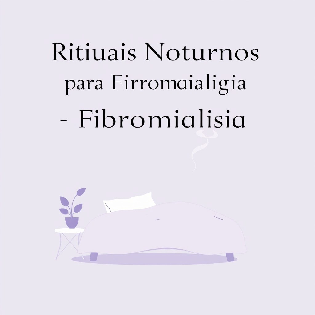 A minimalist and cozy eBook cover for 'Rituais Noturnos para Fibromialgia'