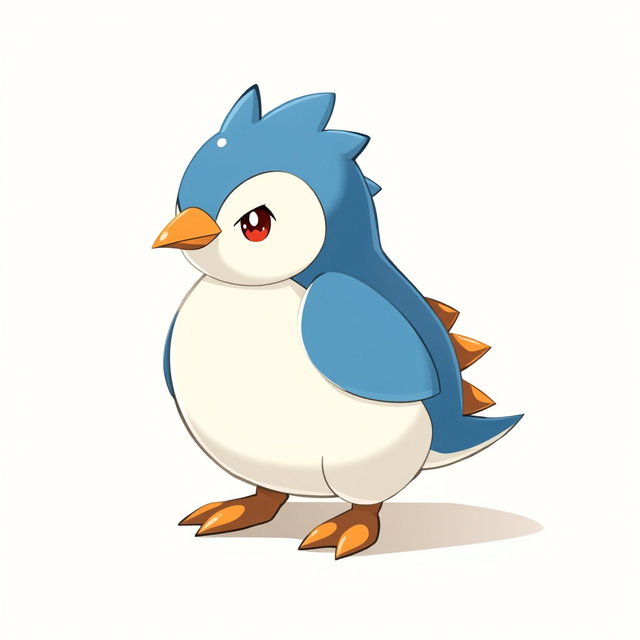 Design a fakemon named Frigguin, a baby stage Water/Ice creature inspired by a penguin chick and icebird hybrid