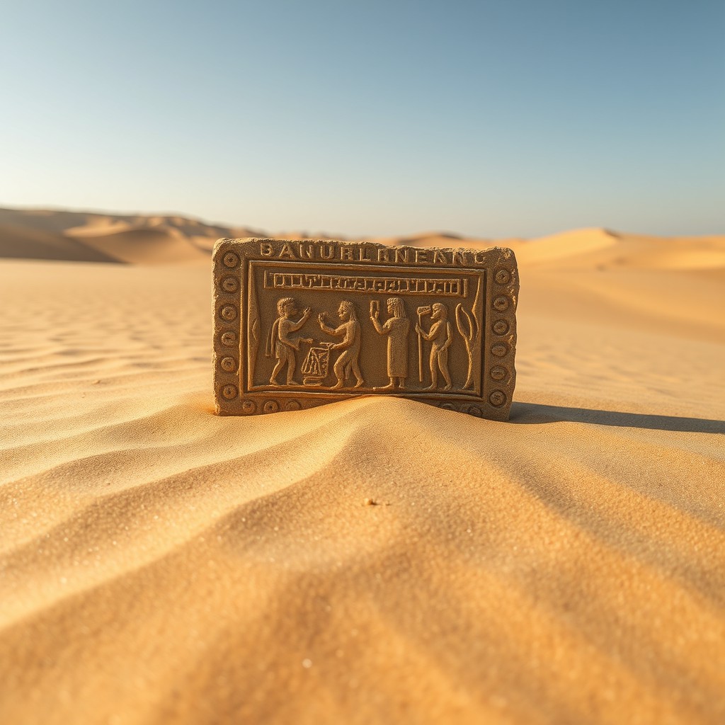 A serene scene set in the deserts of Iraq, emphasizing the tranquility of the landscape