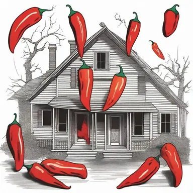 The haunted house was infested with malevolent spirits that manifest themselves as hot peppers, causing intense pain and suffering to anyone who encountered them.