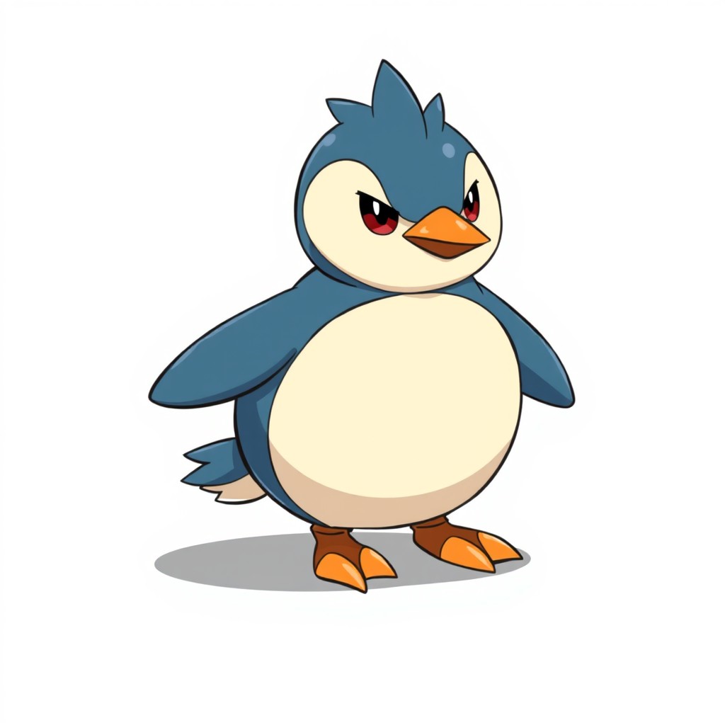 Design a fakemon named Frigguin, a baby stage Water/Ice creature inspired by a penguin chick and icebird hybrid