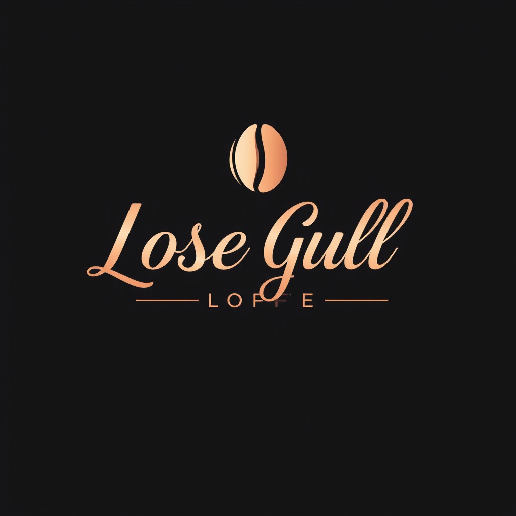 A modern and elegant logo design with luxurious elements, featuring the color rose gold