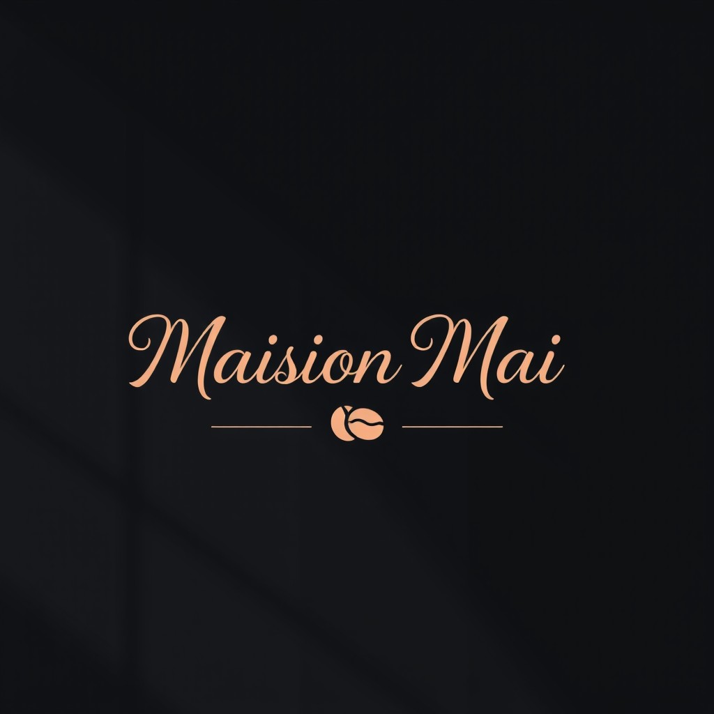 A modern, elegant, and luxurious logo design for a coffee shop named 'Maison Mai'