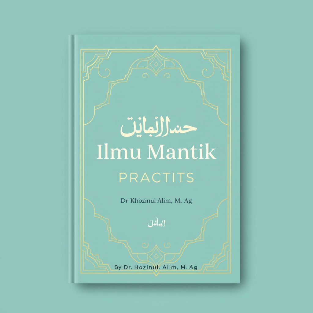 A book cover design for 'Ilmu Mantik Praktis' by Dr