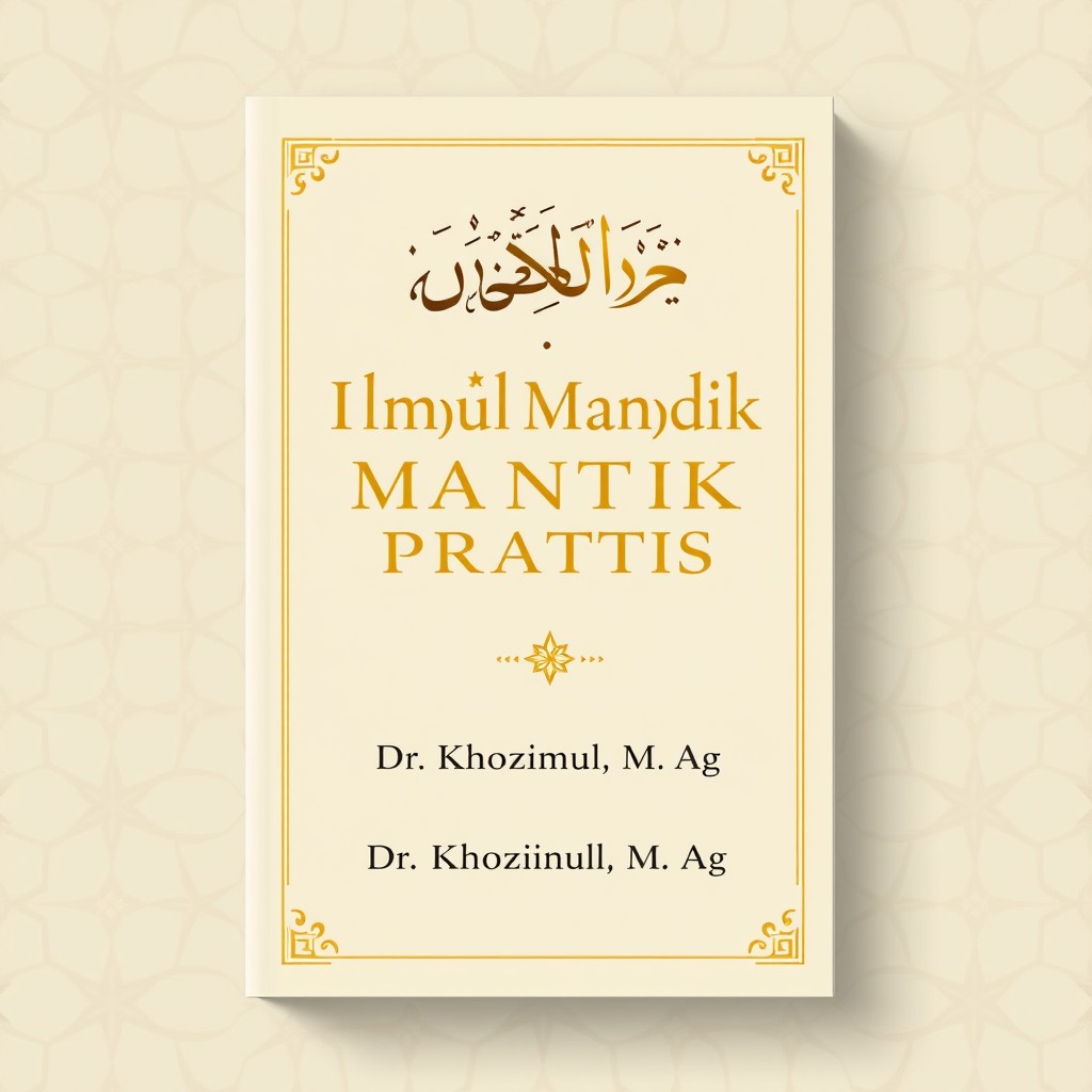 A book cover design for 'Ilmu Mantik Praktis' by Dr