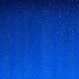 Glistening mineral water droplets cascading down a deep blue background in a 16:9 aspect ratio.