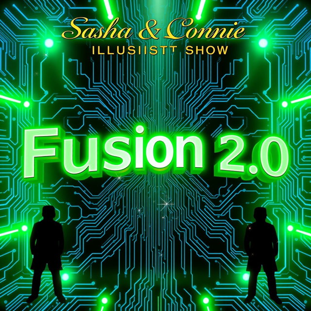 A captivating movie poster for the illusionist show 'Sasha & Connie'