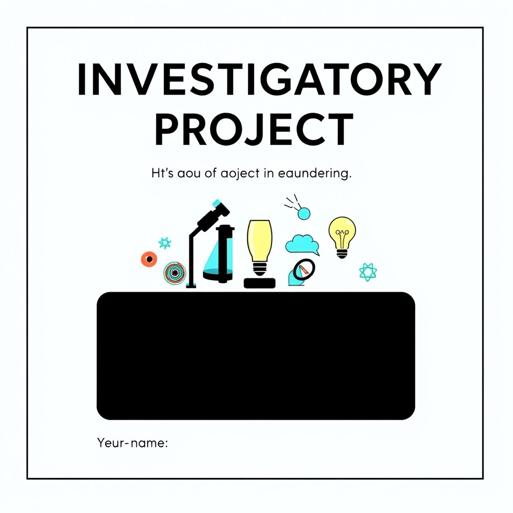 A visually appealing cover page for an investigatory project, featuring a clean and professional design