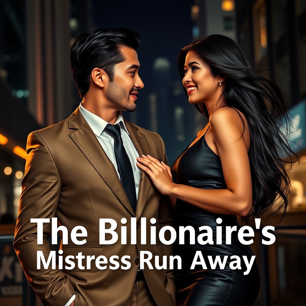 A sophisticated scene featuring a man dressed in a sleek, tailored suit and a woman with Asian features, embodying elegance and allure