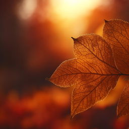 A photorealistic macro nature backdrop for a contact web page detailed in warm and rich colors of a serene sunset or lush autumn foliage.