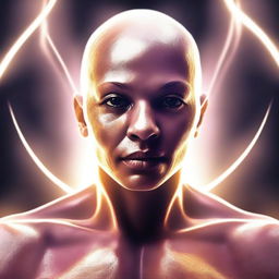 This is a powerful digital art image of a cancer fighter