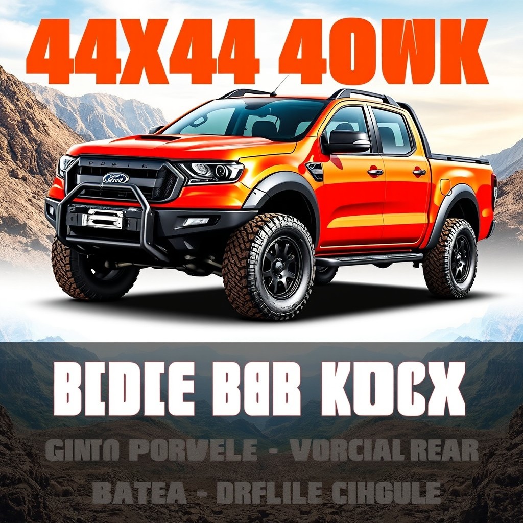 A powerful 4x4 pickup truck with double cab and double rear axle, designed for rugged terrains and off-road adventures