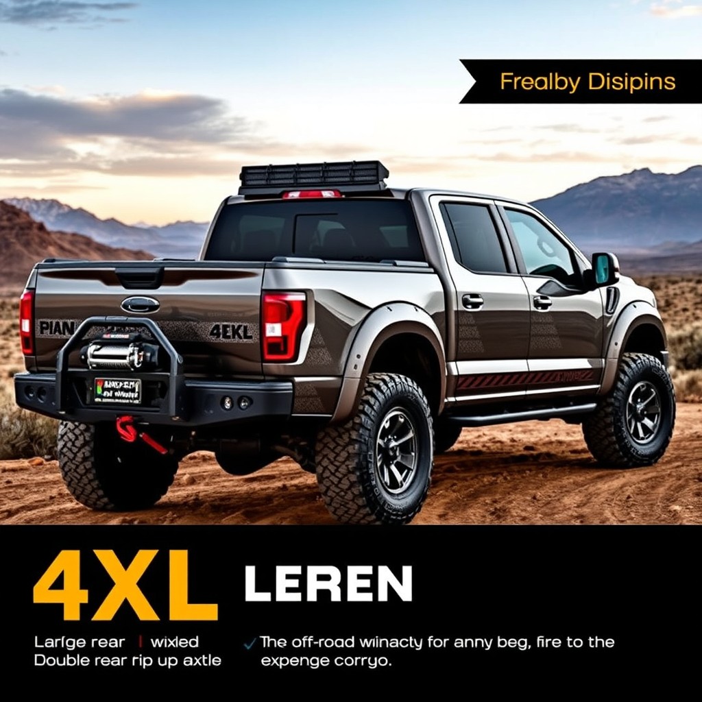 A rugged and powerful double cabin pick-up truck, featuring a double rear axle and a 4x4 drive system, equipped with an off-road winch