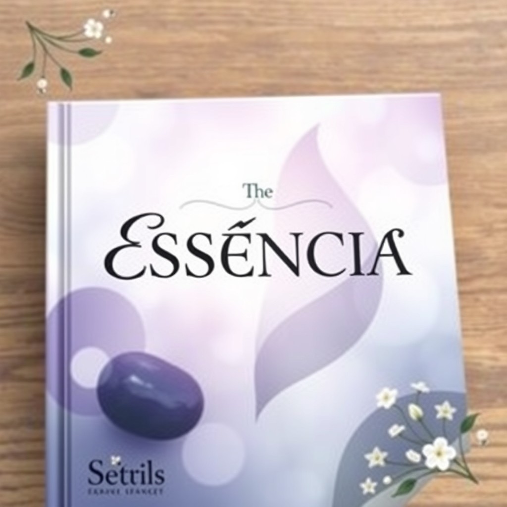 A beautifully designed book cover featuring the title "ESSÊNCIA" in elegant, flowing typography