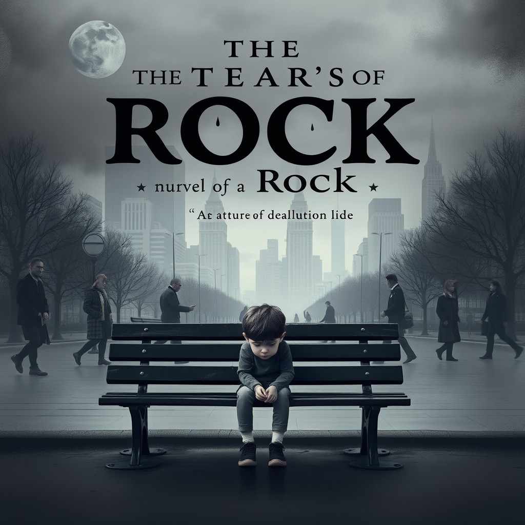 A somber and evocative novel cover for "The Tears of a Rock"