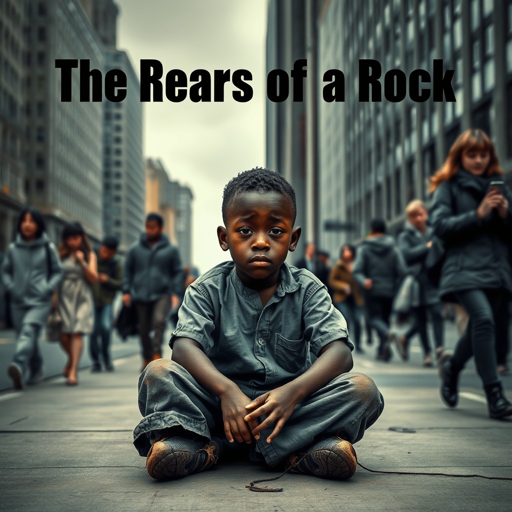 A powerful and evocative book cover for a novel titled 'The Tears of a Rock'