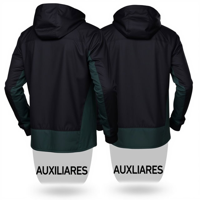 A sports jacket displayed from both the front and back views