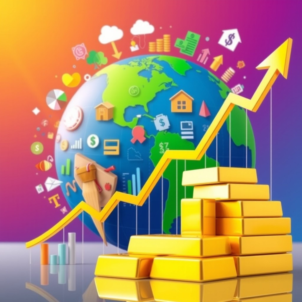 A visually striking representation of investment, showcasing a diverse portfolio of assets
