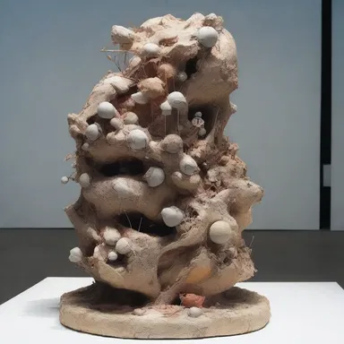 The artist used various materials in their sculpture to stimulate a tactual sensation when touched.
