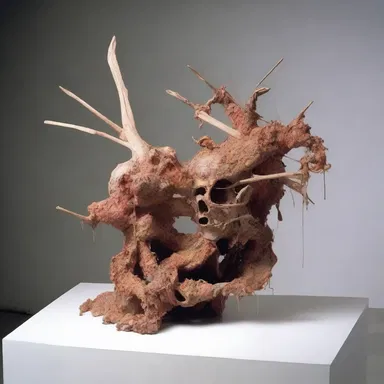 The artist used various materials in their sculpture to stimulate a tactual sensation when touched.