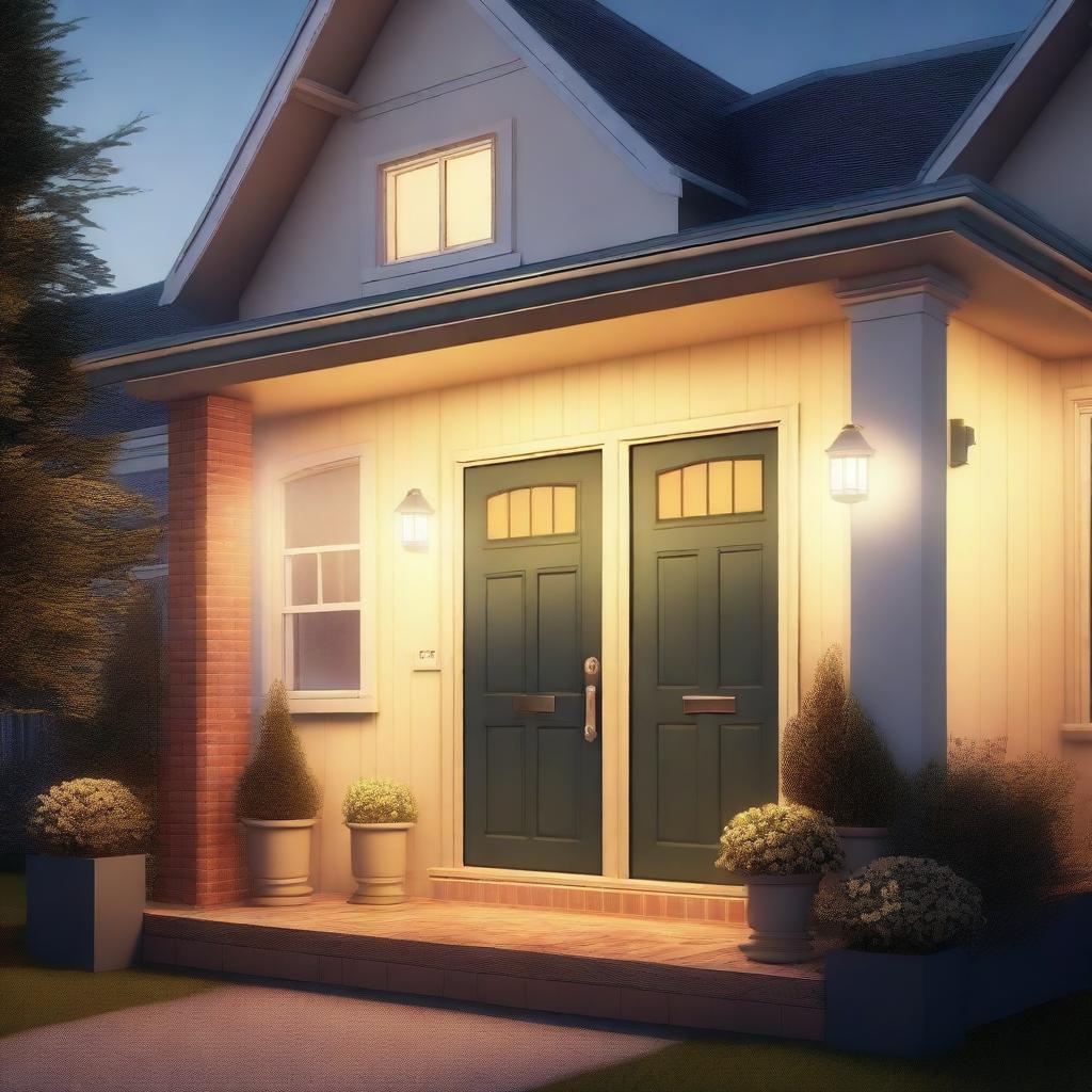 This is a high-quality digital art image of a warm and inviting home