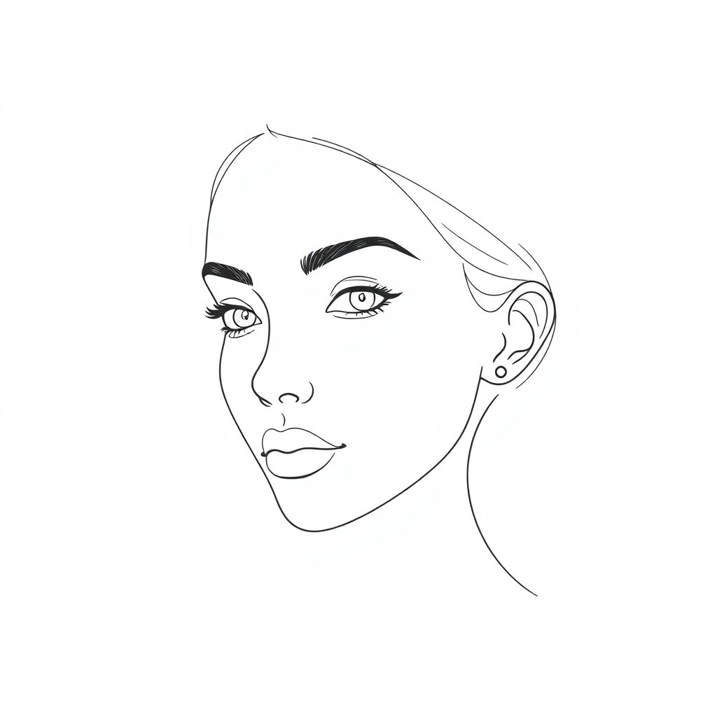 A minimalist one-line drawing portrait based on the essence of the subject