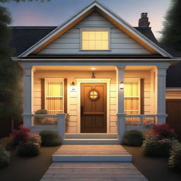 This is a high-quality digital art image of a warm and inviting home