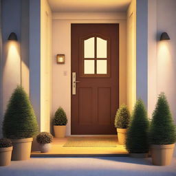 This is a high-quality digital art image of a warm and inviting home