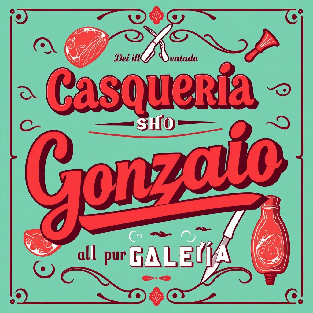 A vibrant and original poster design that features the following text in Spanish: "Traslado del negocio y venta de Casquería Gonzalo al puesto 52 de la Galería"