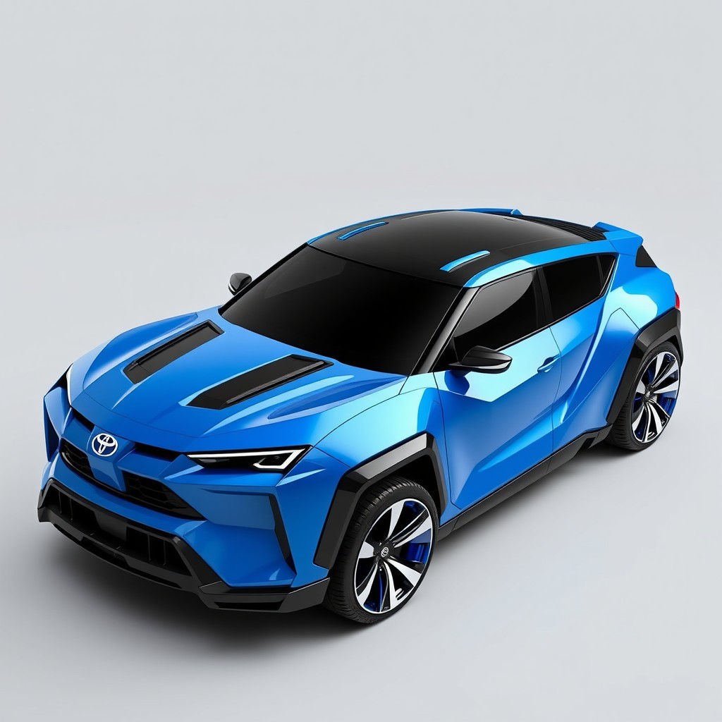 A futuristic concept SUV inspired by the 2024 Toyota Supra, featuring a sleek and muscular design
