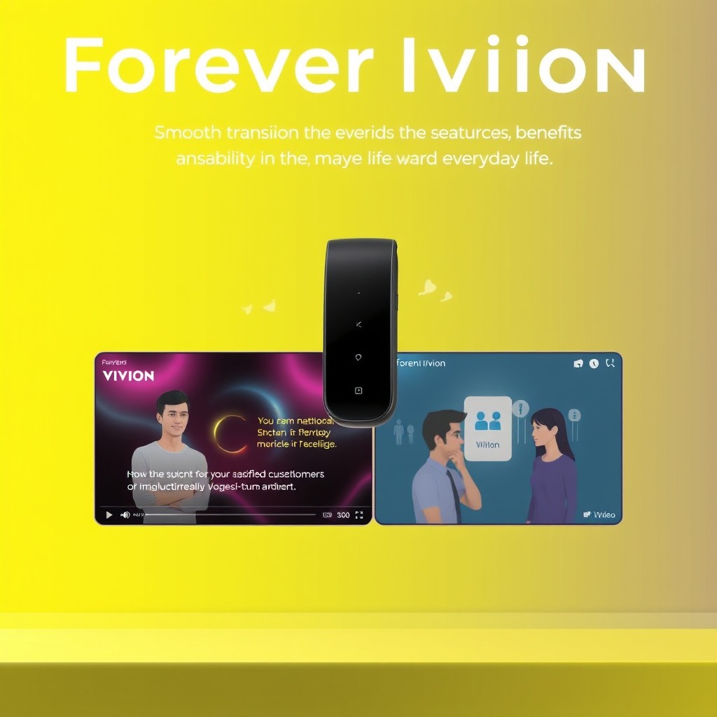 A creative promotional video showcasing the Forever Ivion product, featuring smooth transitions, vibrant visuals, and engaging animations