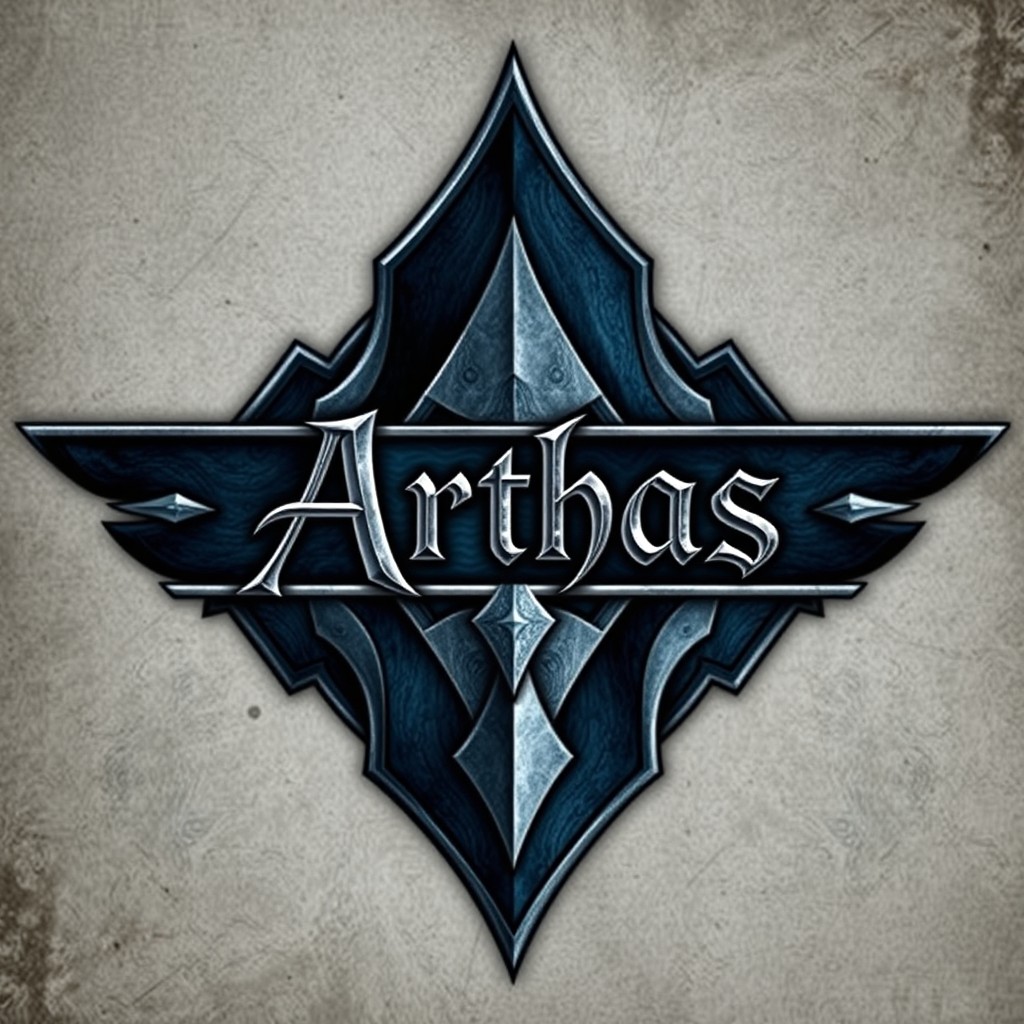 A detailed chevron design featuring the name 'Arthas' prominently displayed