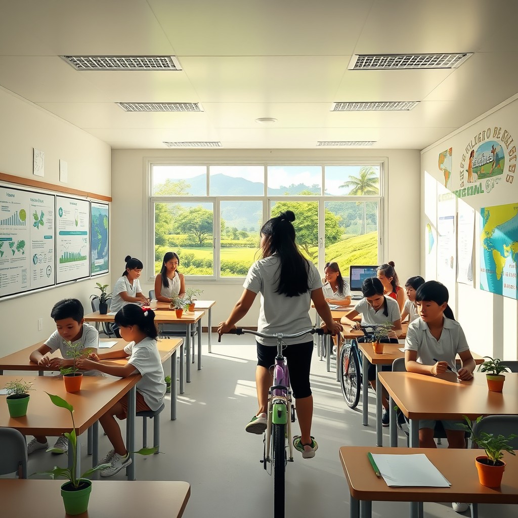 An educational scene emphasizing the integration of physical education and environmental practices into the curriculum of public technical high schools in Rio Grande do Norte