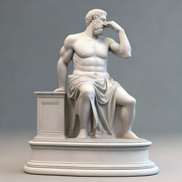 Generate an image of a Hippocratic sculpture in antique Greek style.