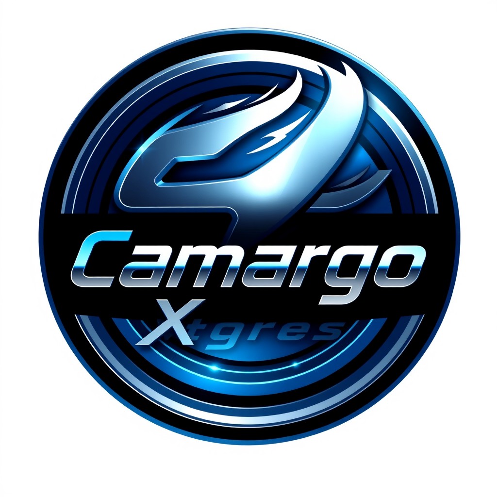 Logo design for 'CamargoXpress' with an ultra-detailed and futuristic appearance, incorporating dynamic motion elements
