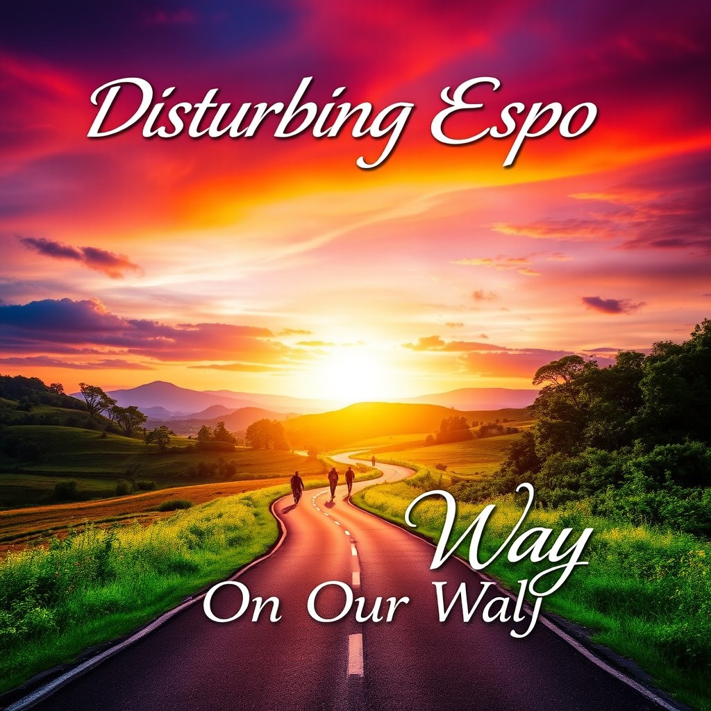 A visually captivating CD cover design for the album titled 'Disturbing Espo - On Our Way'