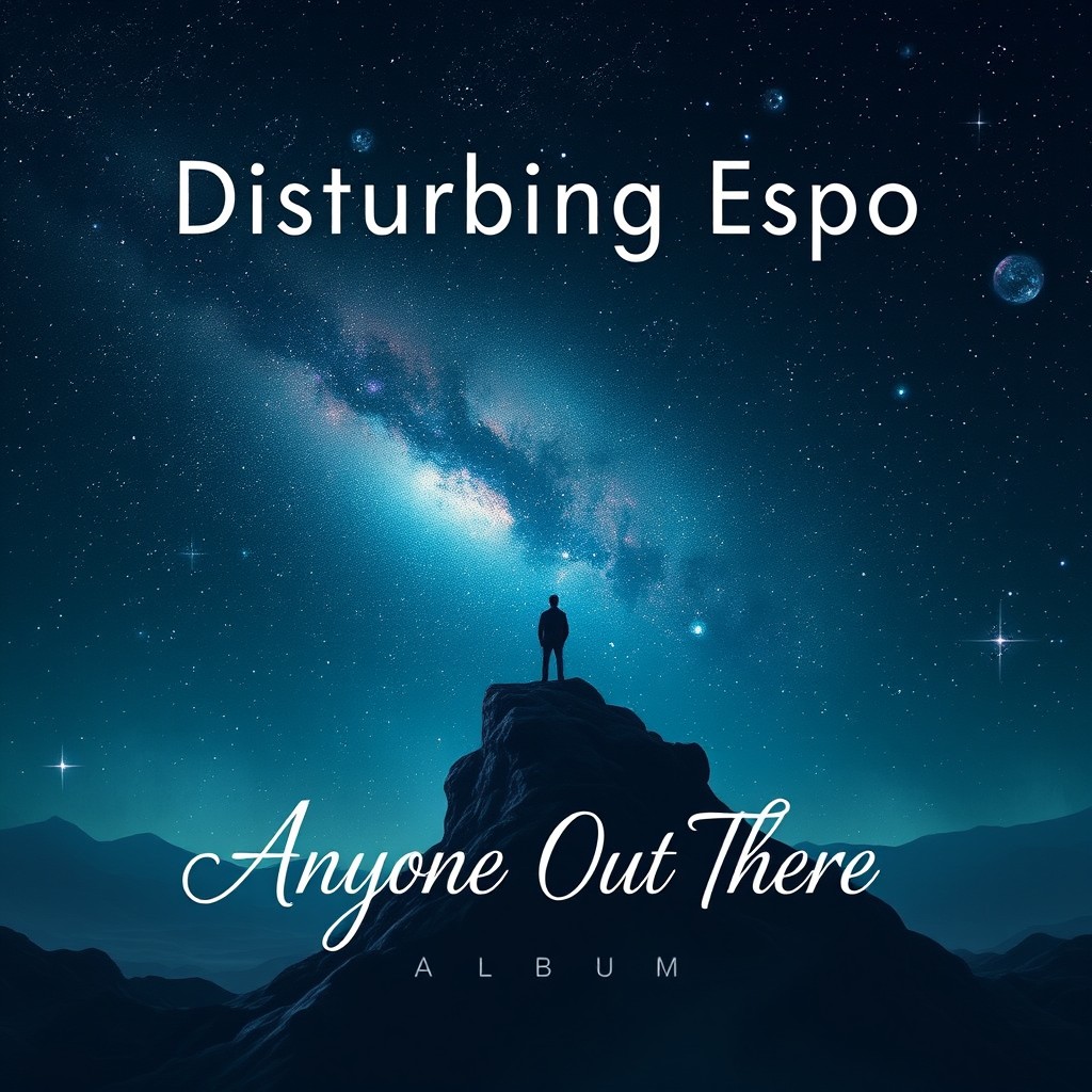 A striking CD cover design for the album titled 'Disturbing Espo - Anyone Out There'