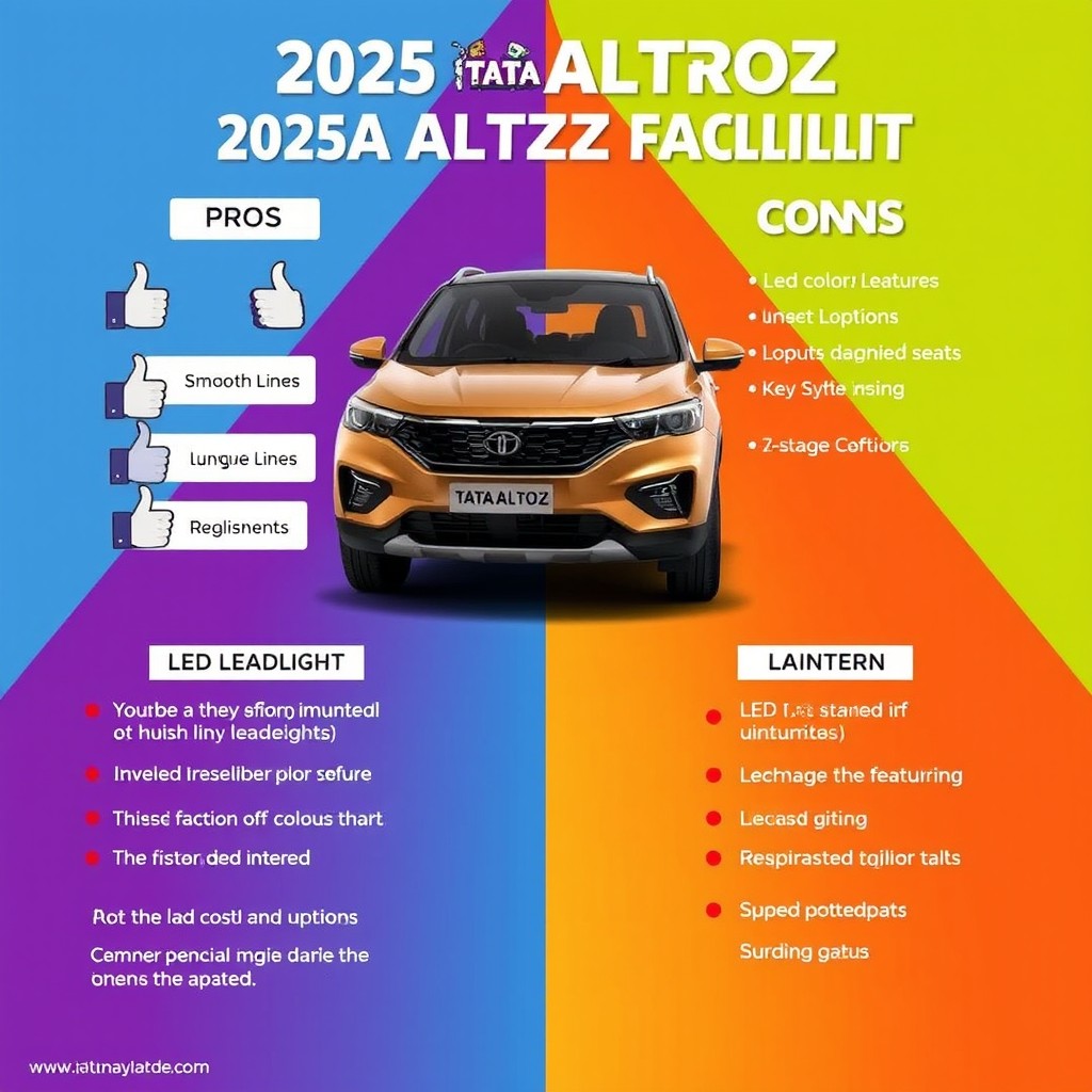 A vibrant and informative thumbnail showcasing the 2025 Tata Altroz facelift