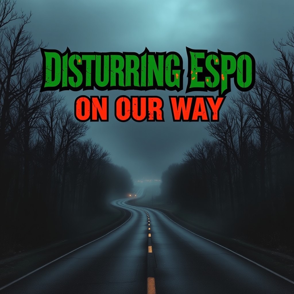 An album cover for a rock song titled 'Disturbing Espo On Our Way'