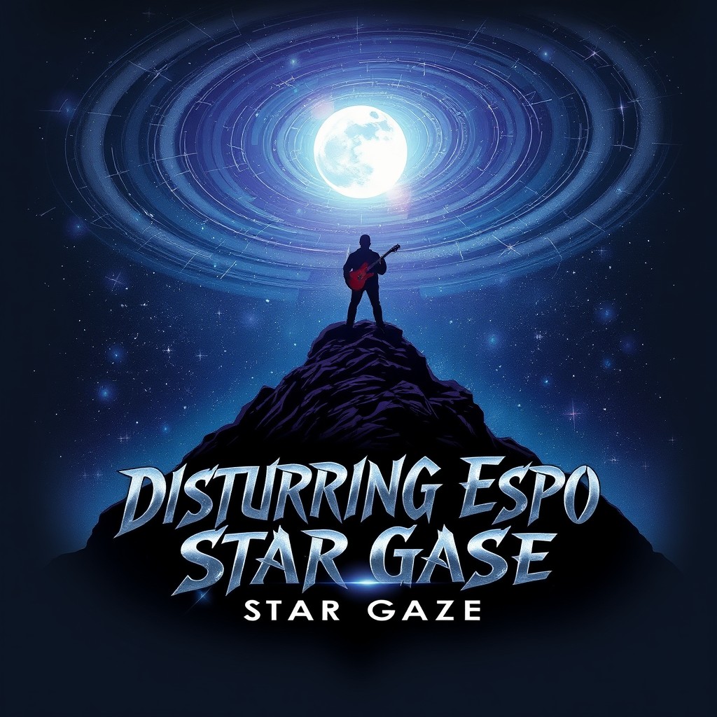 An album cover for a rock song titled 'Disturbing Espo: Star Gaze'